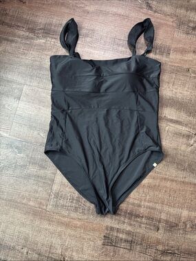 summersalt Black One-Piece Swimsuit with Tie Straps